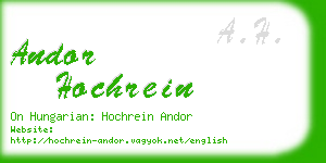 andor hochrein business card
